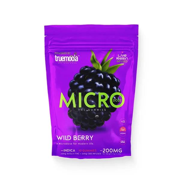 Truemoola Live Resin Infused Indica Micro Dose D9/CBD Gummies