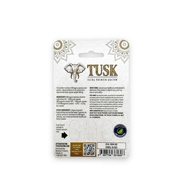 Tusk Platinum Kratom Extract Capsules 3ct – 534mg Ultra Premium - Image 2