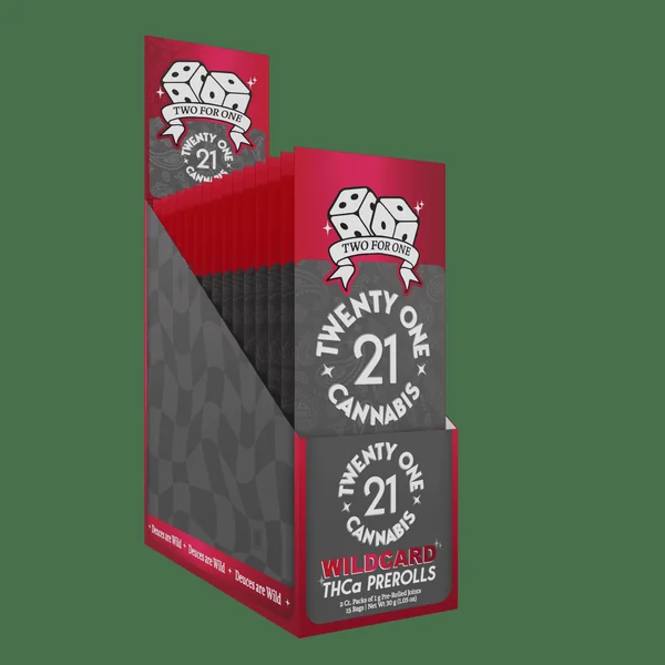 Twenty One THC-A Pre Roll 1g 2ct (15/pack) [DROPSHIP]