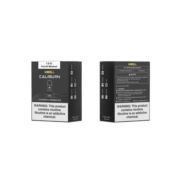 Uwell Caliburn A3 Refillable Pod 1.0 Ohm (4 Pack) - Image 2
