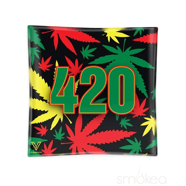 V Syndicate "420 Rasta" Glass Ashtray