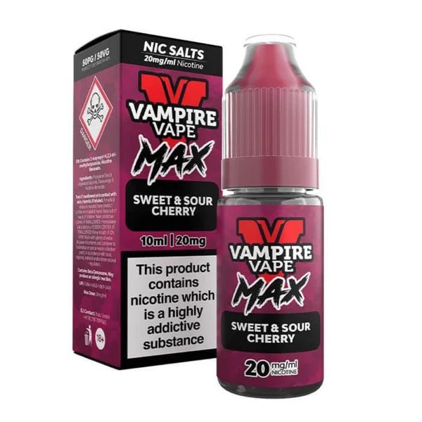 Vampire Vape Max Sweet & Sour Cherry Nic Salt E-Liquid 10ml