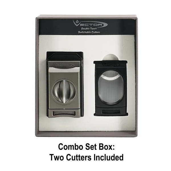 Vector Switch Double Flame Torch Lighter with Cigar Cutter