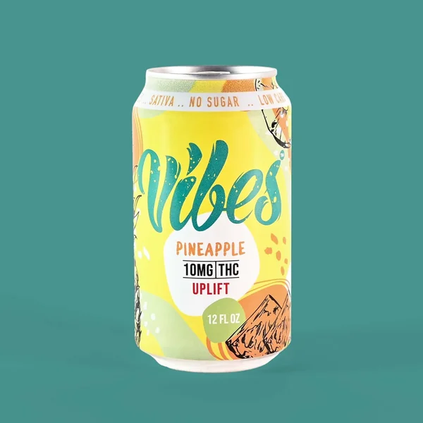 Vibes™ Pineapple Uplift | THC Seltzer | 4 Pack - Image 3