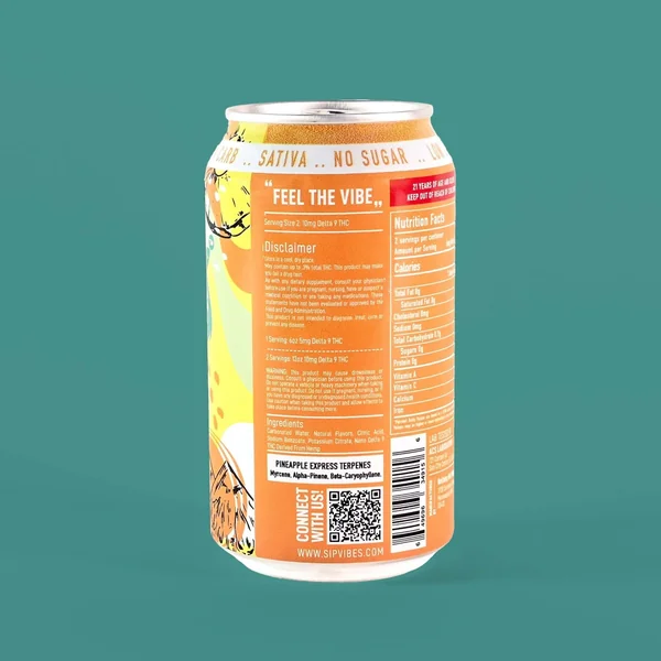 Vibes™ Pineapple Uplift | THC Seltzer | 4 Pack - Image 4