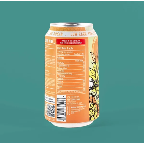 Vibes™ Pineapple Uplift | THC Seltzer | 4 Pack - Image 5