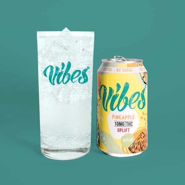 Vibes™ Pineapple Uplift | THC Seltzer | 4 Pack - Image 6