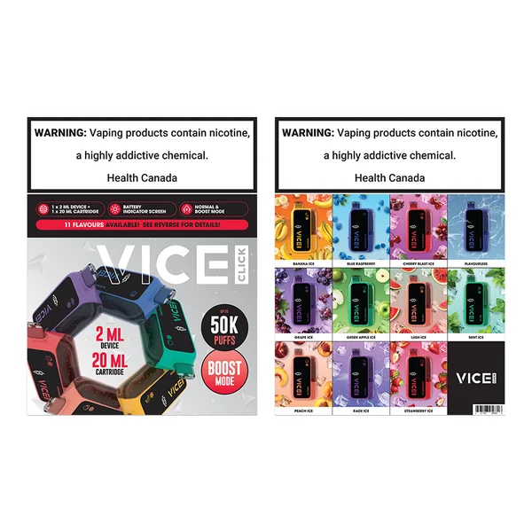 VICE CLICK FLAVOUR MENU