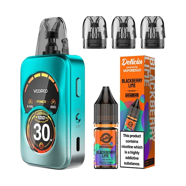 VOOPOO ARGUS A VAPE KIT, 3 X REFILLABLE PODS, 1 X ELIQUID SALTS BUNDLE DEAL - Image 2