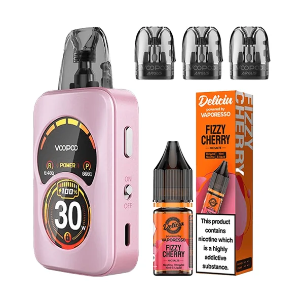 VOOPOO ARGUS A VAPE KIT, 3 X REFILLABLE PODS, 1 X ELIQUID SALTS BUNDLE DEAL - Image 3