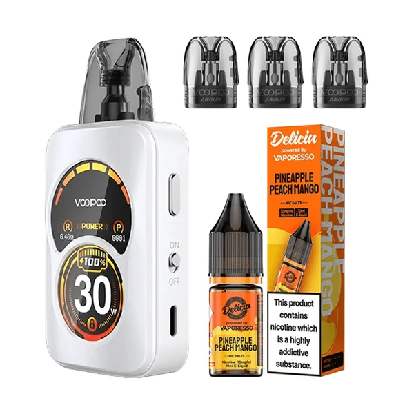 VOOPOO ARGUS A VAPE KIT, 3 X REFILLABLE PODS, 1 X ELIQUID SALTS BUNDLE DEAL - Image 4