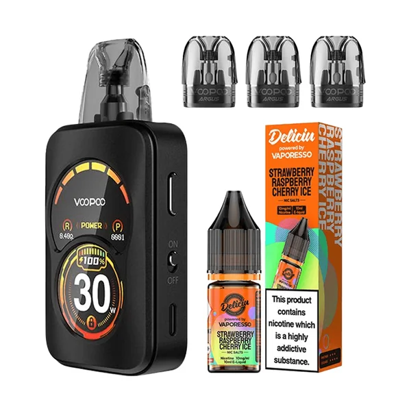 VOOPOO ARGUS A VAPE KIT, 3 X REFILLABLE PODS, 1 X ELIQUID SALTS BUNDLE DEAL - Image 5