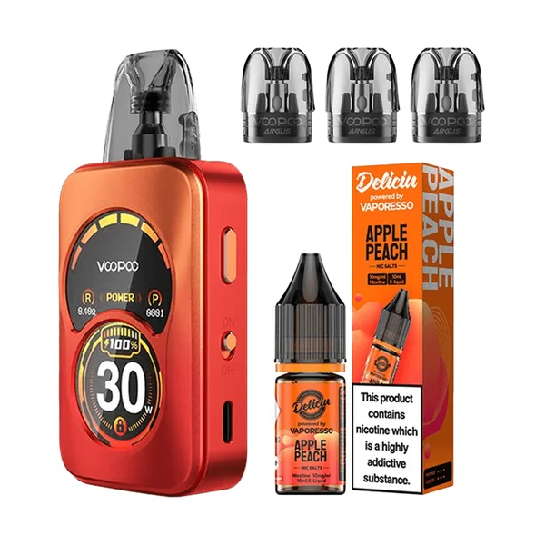 VOOPOO ARGUS A VAPE KIT, 3 X REFILLABLE PODS, 1 X ELIQUID SALTS BUNDLE DEAL - Image 6