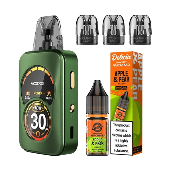 VOOPOO ARGUS A VAPE KIT, 3 X REFILLABLE PODS, 1 X ELIQUID SALTS BUNDLE DEAL - Image 7