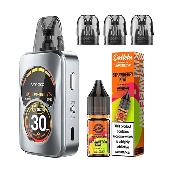 VOOPOO ARGUS A VAPE KIT, 3 X REFILLABLE PODS, 1 X ELIQUID SALTS BUNDLE DEAL - Image 8