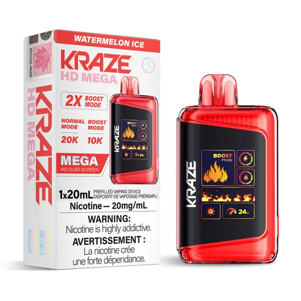 Watermelon Ice Kraze HD Mega Disposable Vape | 20mL - VapeLoft