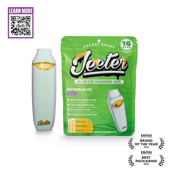 Watermelon ZKZ Jeeter All In One Diamonds Vape | Pocket Ready | 1g | Indica