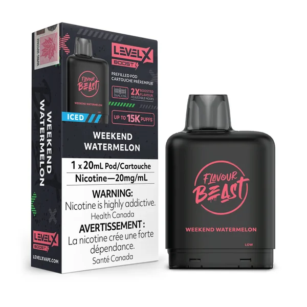 Weekend Watermelon Iced Level X Boost Flavour Beast | 20mL - VapeLoft