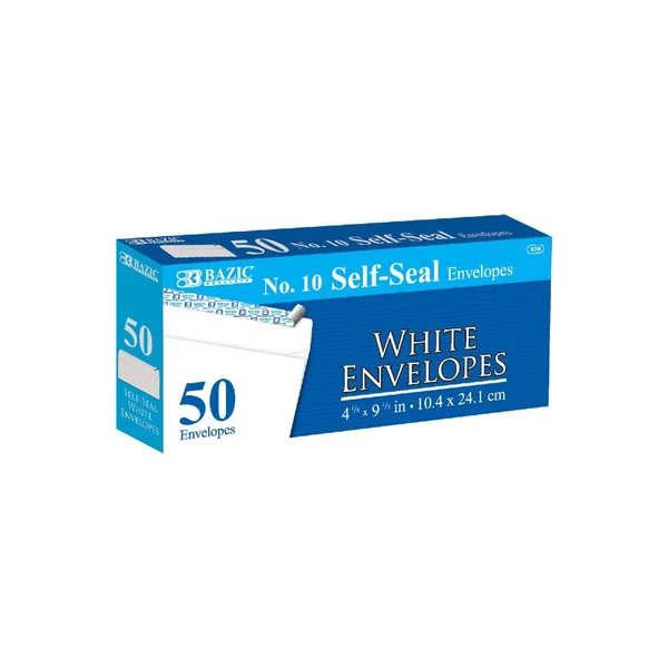 WHITE ENVELOPES #10 50CT