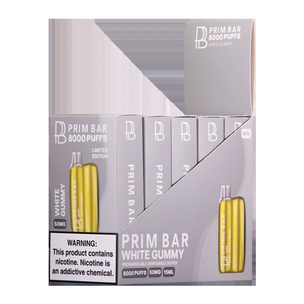 White Gummy Prime Bar 8000 - Image 2