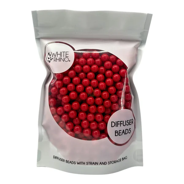 White Rhino Diffuser Beads with Strain and Storage 500ct Bag