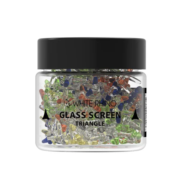 White Rhino Glass Screen Triangle (400 Count Jar)