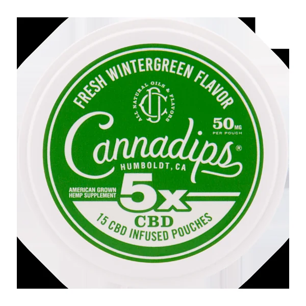 Wintergreen Cannadips 5X CBD Pouches