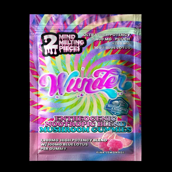 Wunder Mushroom Gummies 1200mg 2ct SAMPLE (SINGLE)