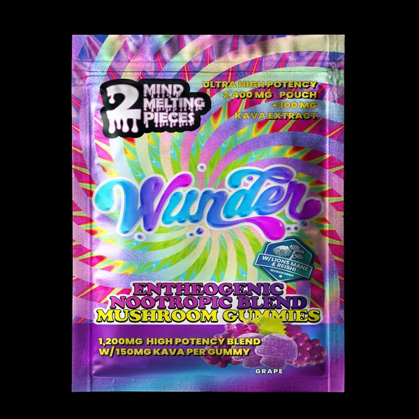 Wunder Mushroom Gummies 1200mg 2ct SAMPLE (SINGLE) - Image 2