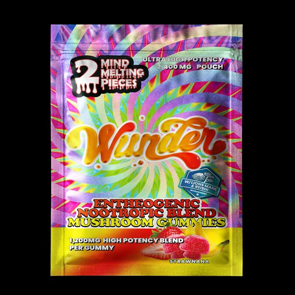 Wunder Mushroom Gummies 1200mg 2ct SAMPLE (SINGLE) - Image 3