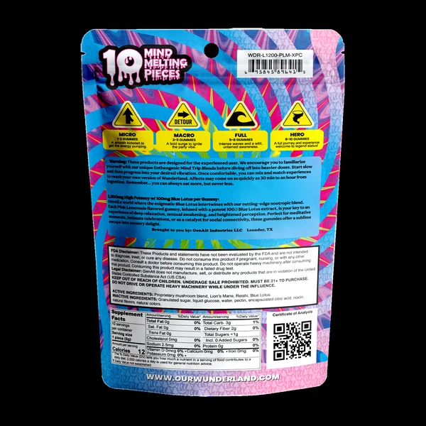 Wunder Ultra High Potency Entheogenic Mushroom Gummies 12000mg 10ct (5/Pack) [DROPSHIP] - Image 12