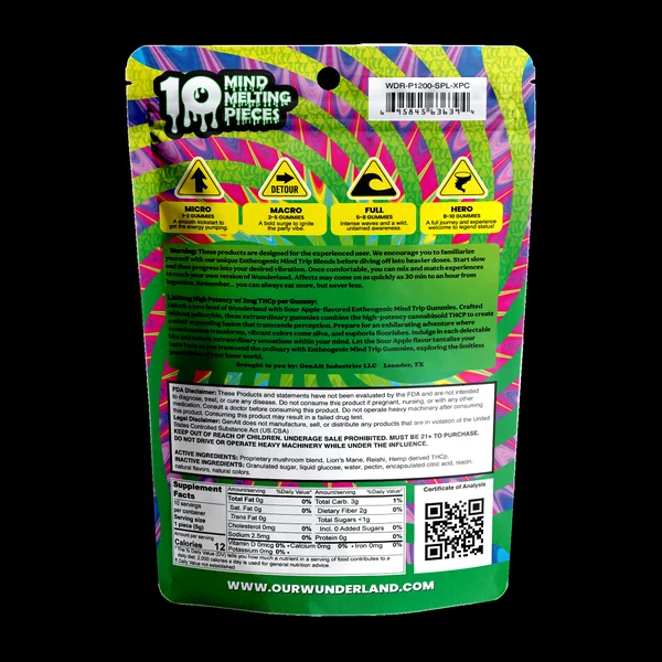 Wunder Ultra High Potency Entheogenic Mushroom Gummies 12000mg 10ct (5/Pack) [DROPSHIP] - Image 14