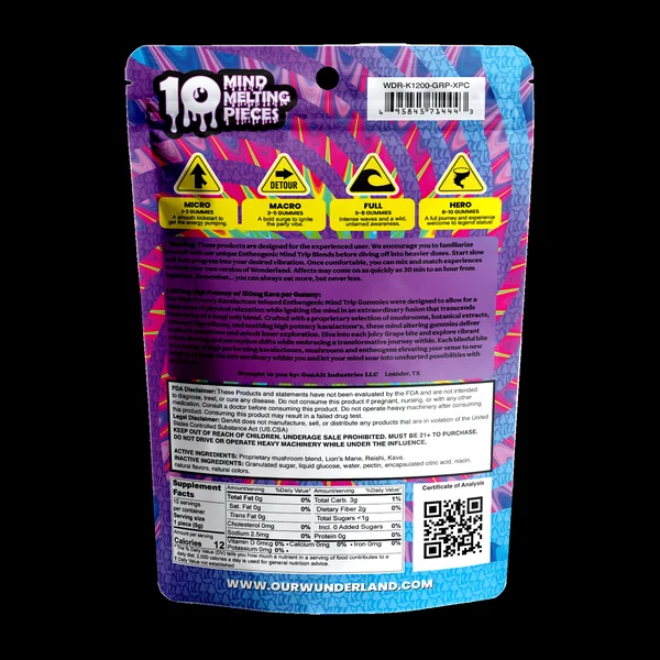 Wunder Ultra High Potency Entheogenic Mushroom Gummies 12000mg 10ct (5/Pack) [DROPSHIP] - Image 9
