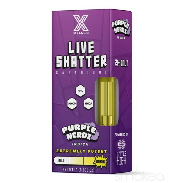 Xhale 1g HHC Live Shatter Cartridge - Purple Nerdz