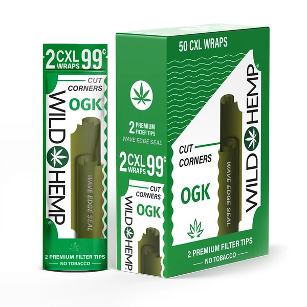 XL Hemp Wraps w/ Cut Corner Design (50 Wraps per Box) - Image 2