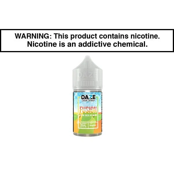 YELLOW GREEN RED MANGO ICED BY 7 DAZE FUSION SALT 15ML/30ML