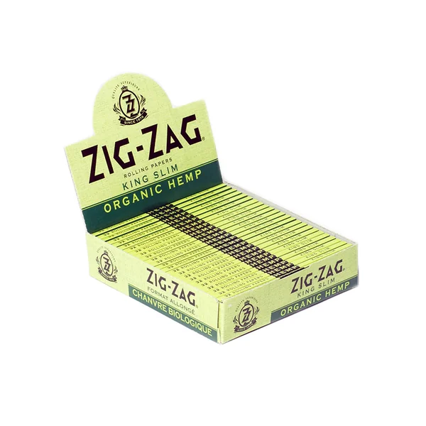 ZIG ZAG ROLLING PAPERS (25 BOOKLETS) - ORGANIC HEMP - KING SLIM