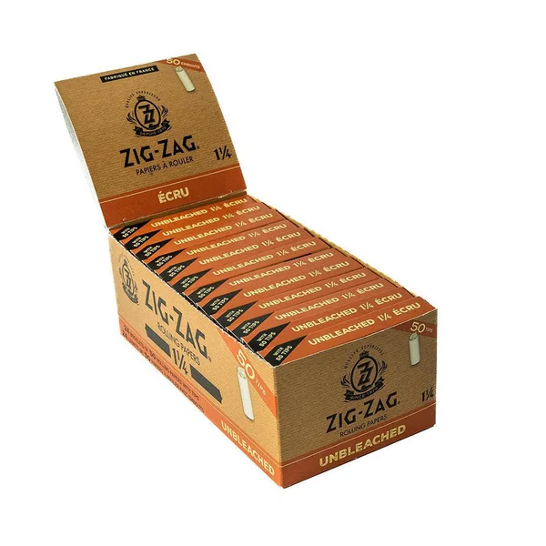 ZIG ZAG ROLLING PAPERS WITH TIPS (24 BOOKLETS) - UNBLEACHED - 1 1/4