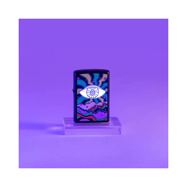 Zippo Lighter - Black Light Eye Design - Image 3