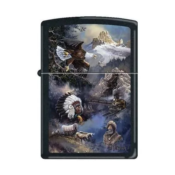 Zippo Lighter - Blaylock Spirit of the West Black Matte