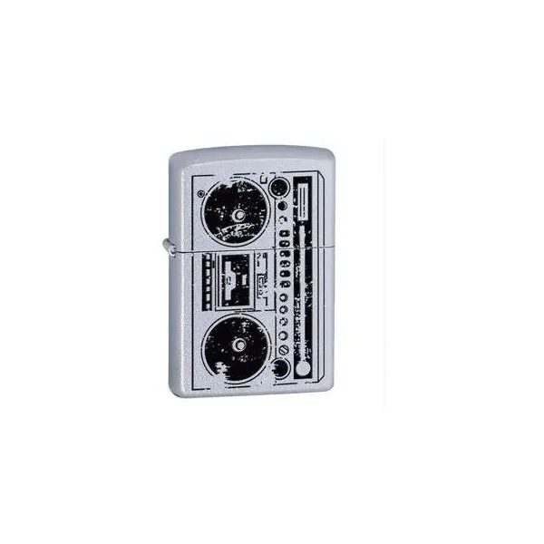 Zippo Lighter - Boombox Satin Chrome
