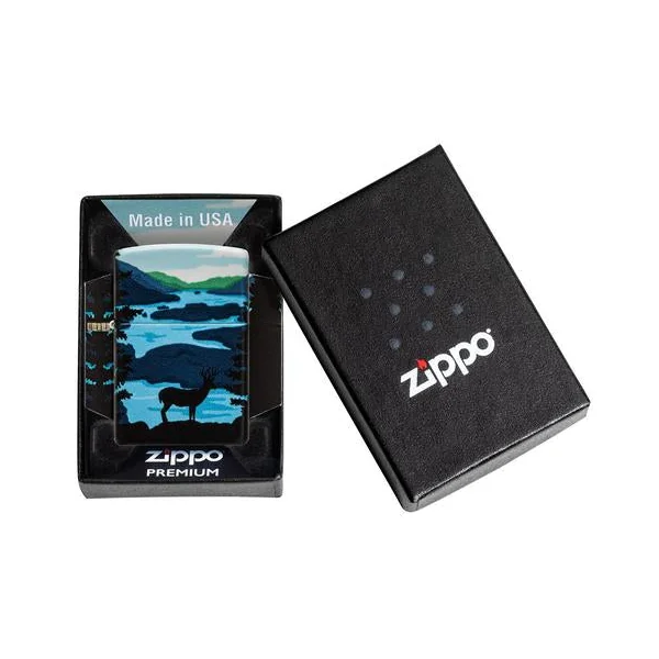 Zippo Lighter - Deer Landscape Design - Image 2