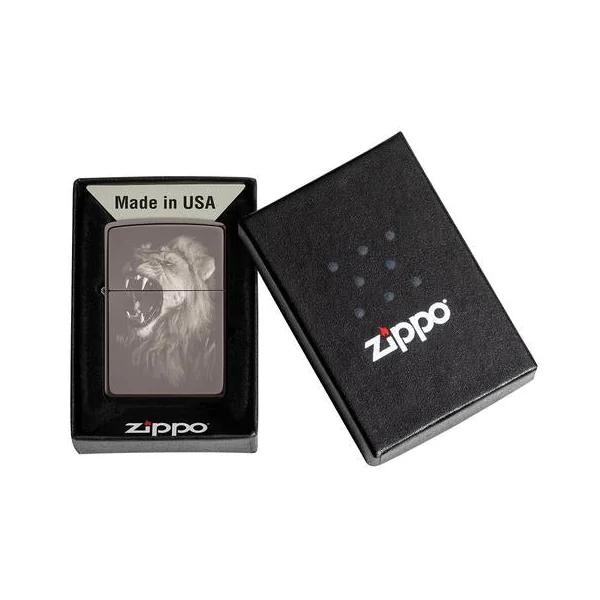 Zippo Lighter - Fierce Lion Black Ice - Image 2