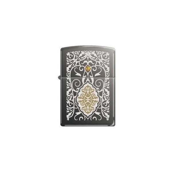 Zippo Lighter - Filigree Topaz Swarovski Black Ice