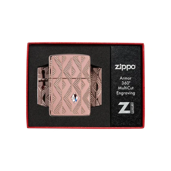 Zippo Lighter - Geometric Diamond Pattern - Image 3