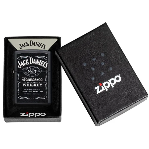 Zippo Lighter - Jack Daniel's Tennessee Whiskey on Black Matte - Image 2