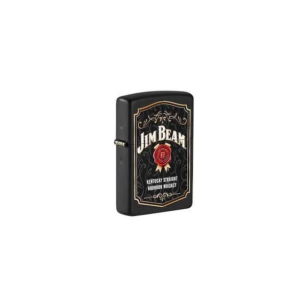 Zippo Lighter - Jim Beam Label on a Black Matte Finish