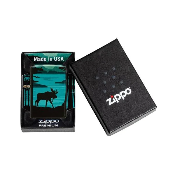 Zippo Lighter - Moose Landscape Design - Image 2