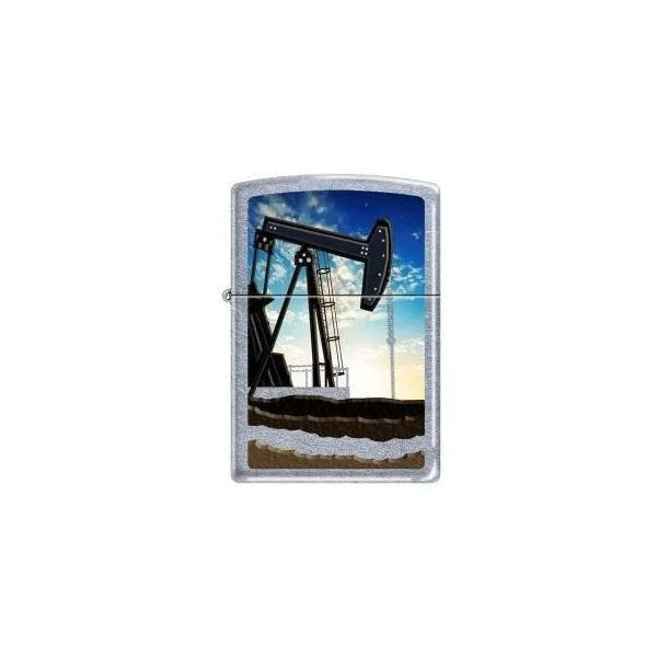 Zippo Lighter - Oil Well Street Chrome