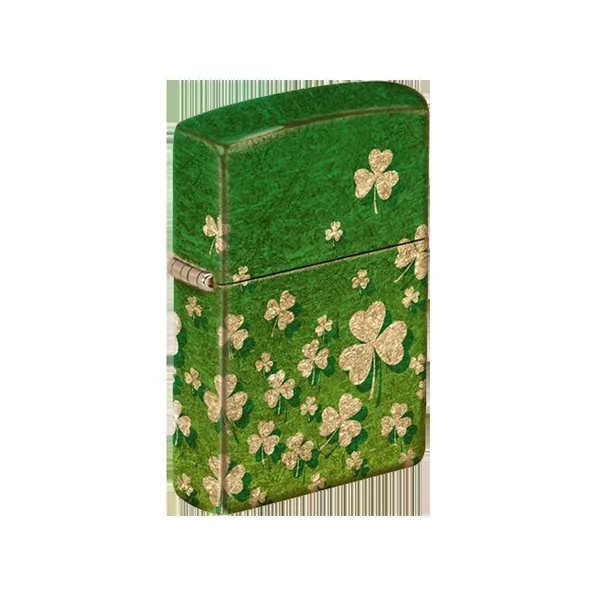 Zippo Lighter - Ombre Green Shamrock Brass Finish